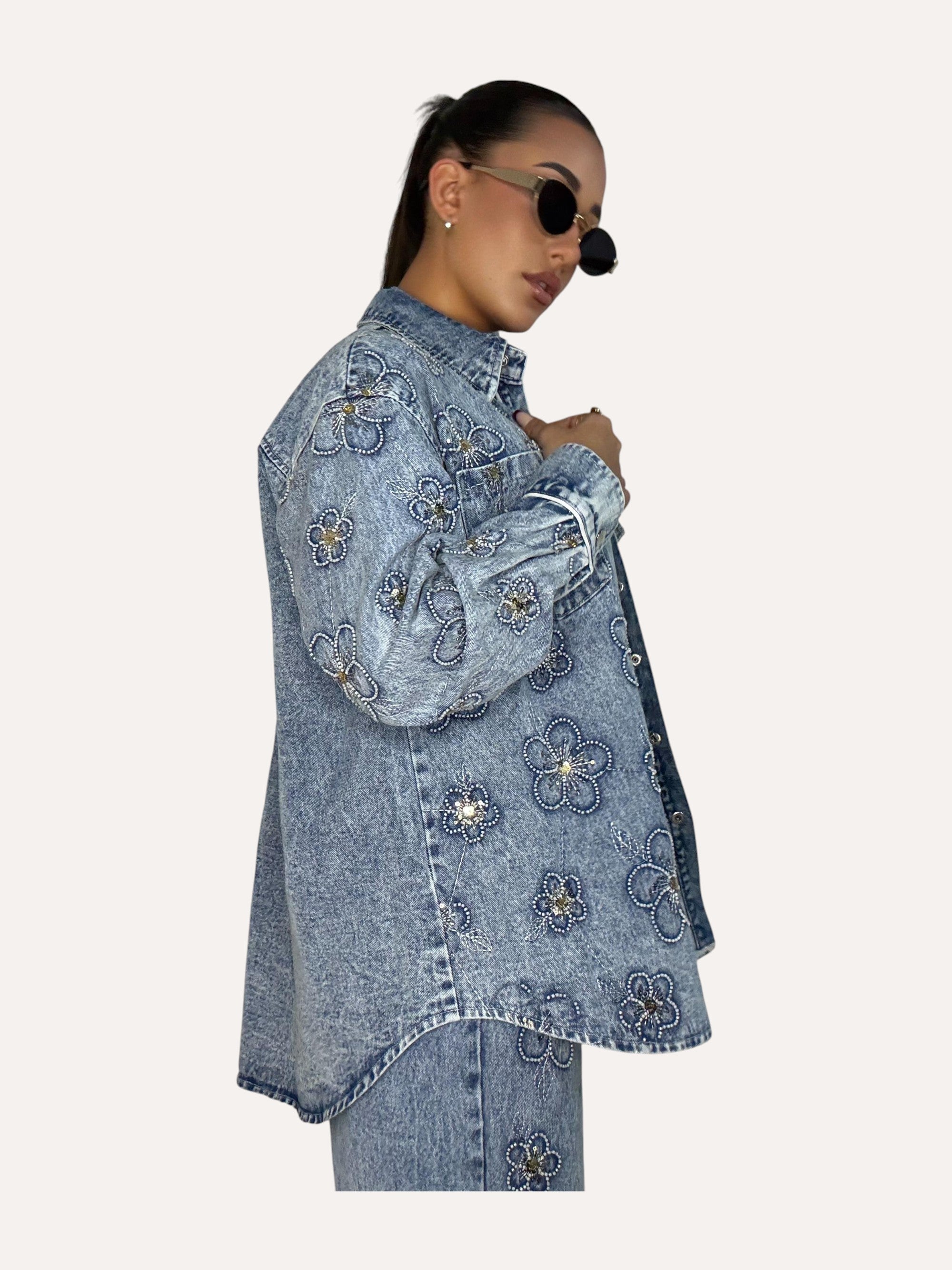 Conjunto Vaquero Blue Flowers