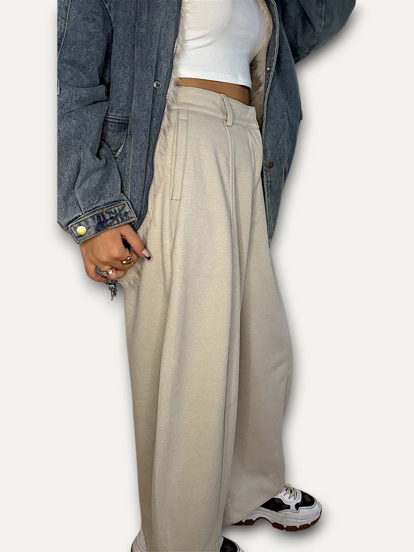 Pantalón Paño Beige