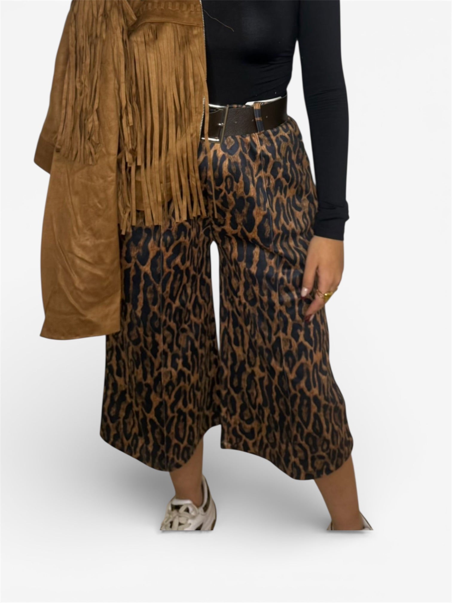 Pantalon culotte leopardo